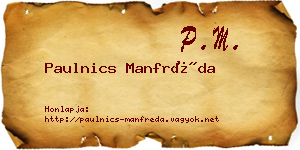 Paulnics Manfréda névjegykártya